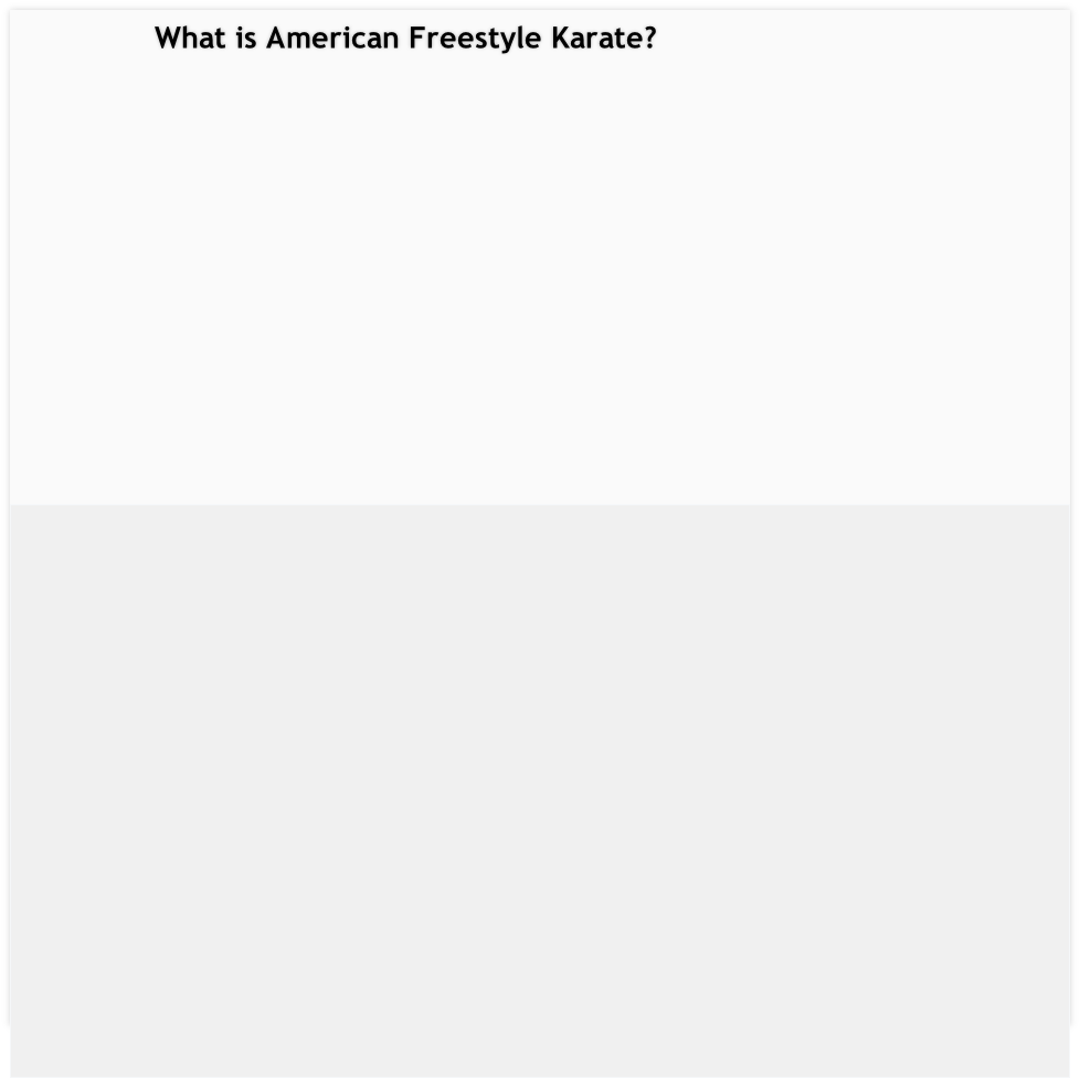 What is American Freestyle Karate?
